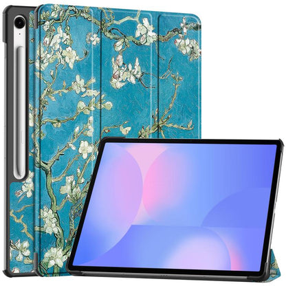 Custer Painted 3-Fold Holder Smart Leather Tablet Case