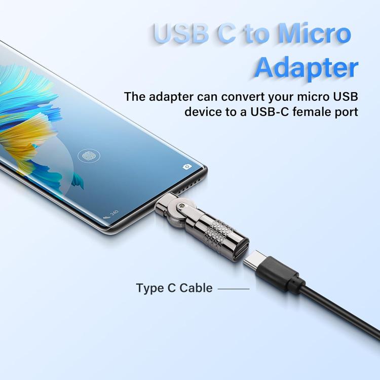 3A Digital Charge Adapter, Type-C Female to Micro USB Male