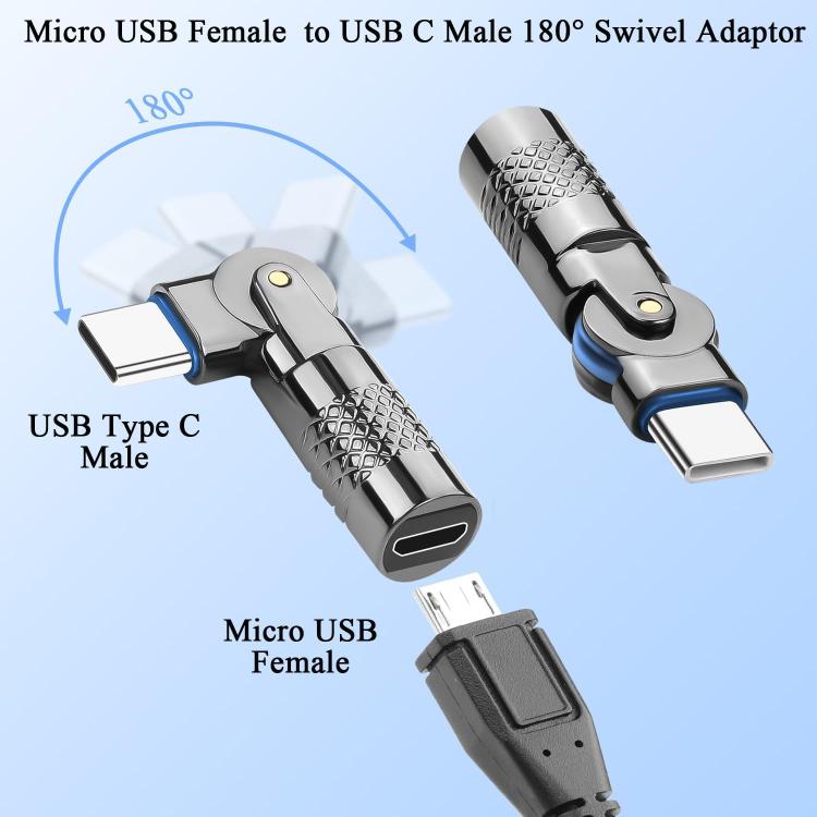 3A Digital Charge Adapter, Type-C Male to Micro USB Female