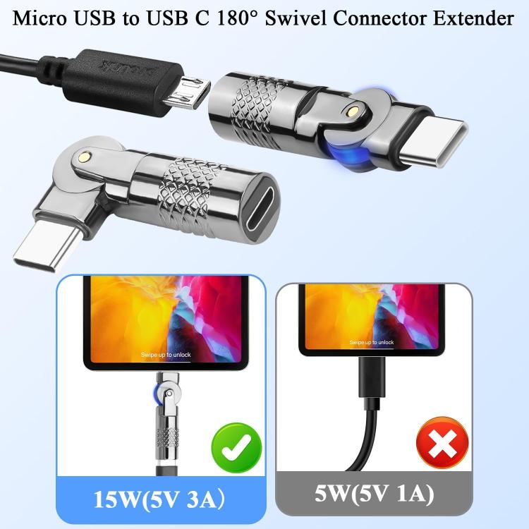 3A Digital Charge Adapter, Type-C Male to Micro USB Female