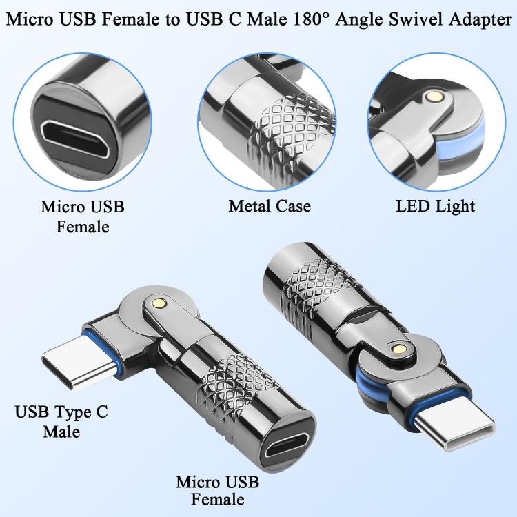 3A Digital Charge Adapter, Type-C Male to Micro USB Female