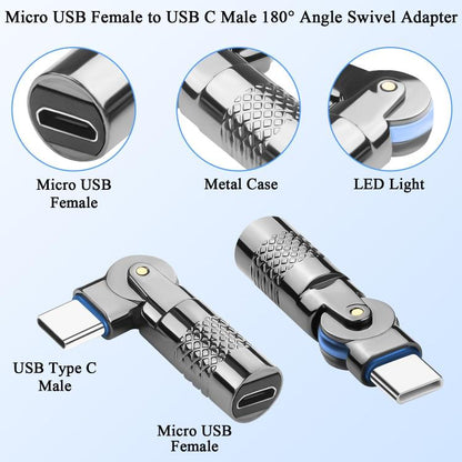 3A Digital Charge Adapter, Type-C Male to Micro USB Female