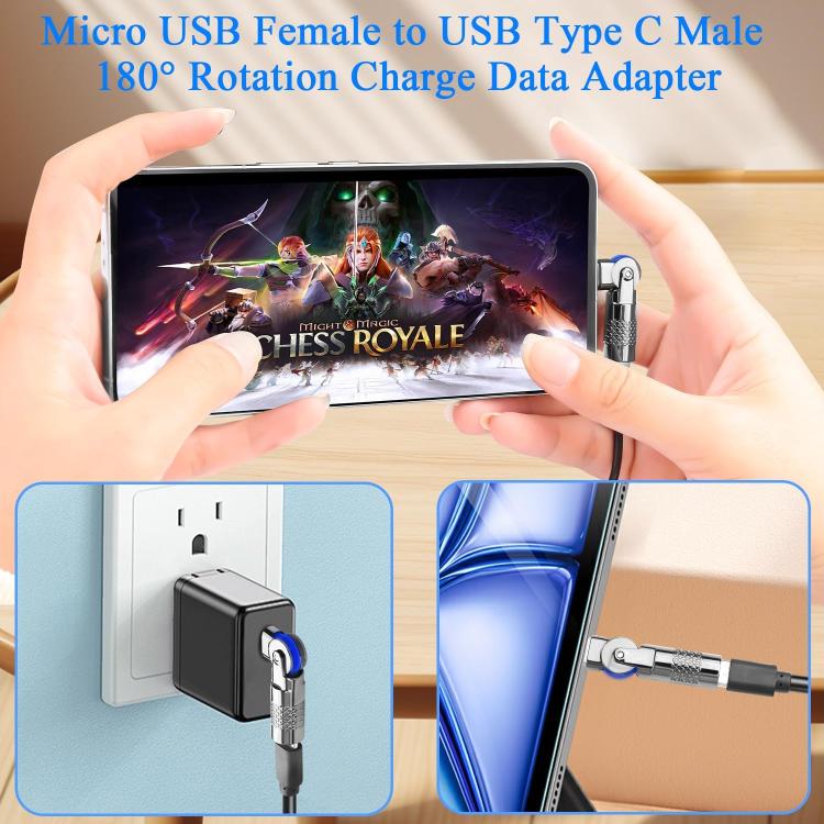 3A Digital Charge Adapter, Type-C Male to Micro USB Female