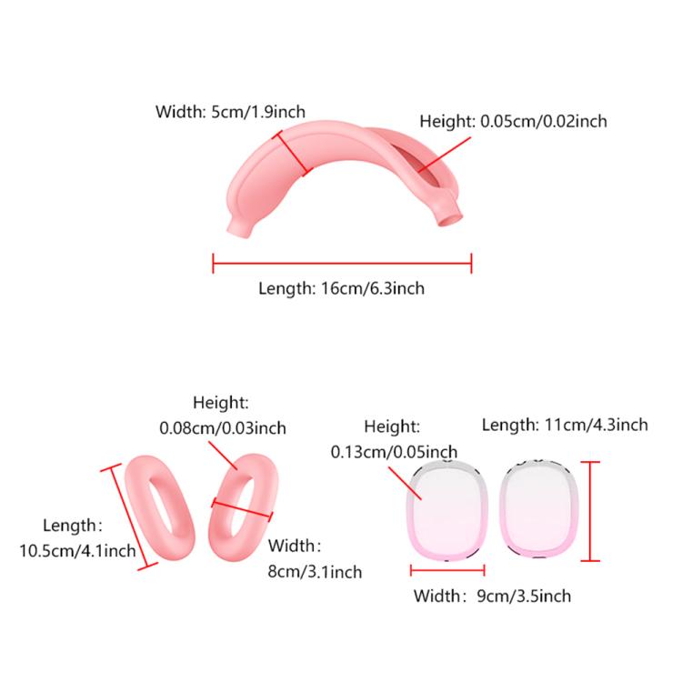 3 in 1 Headphones Gradient TPU Protective Case, For Apple AirPods Max