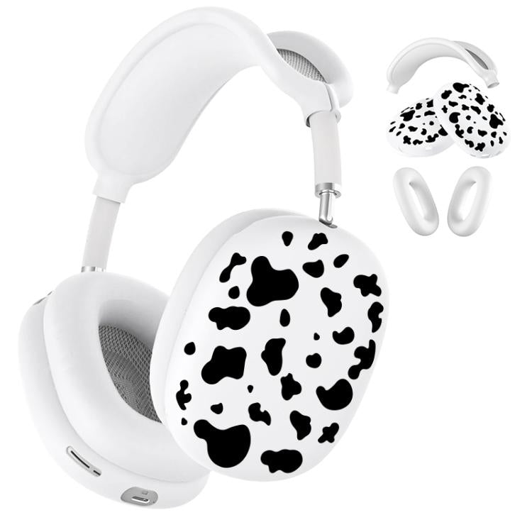 3 in 1 Cow Texture Headphones Silicone Protective Case, For Apple AirPods Max