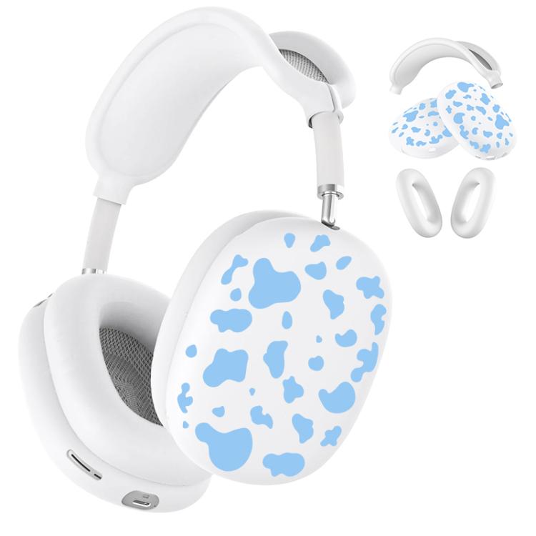 3 in 1 Cow Texture Headphones Silicone Protective Case, For Apple AirPods Max