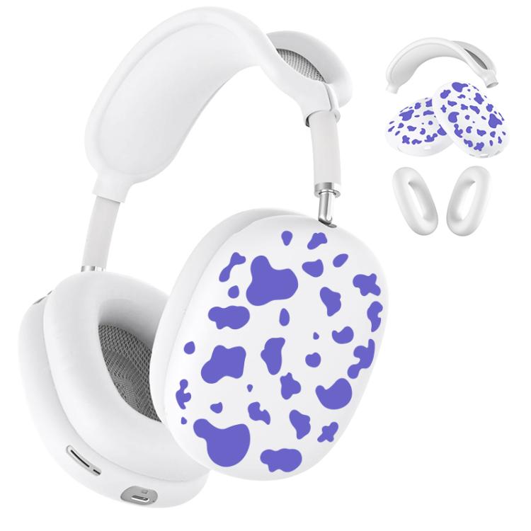 3 in 1 Cow Texture Headphones Silicone Protective Case, For Apple AirPods Max