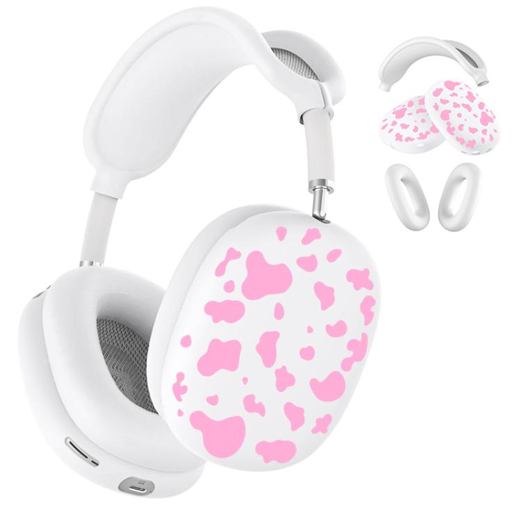 3 in 1 Cow Texture Headphones Silicone Protective Case, For Apple AirPods Max