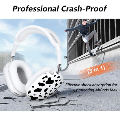 3 in 1 Cow Texture Headphones Silicone Protective Case, For Apple AirPods Max