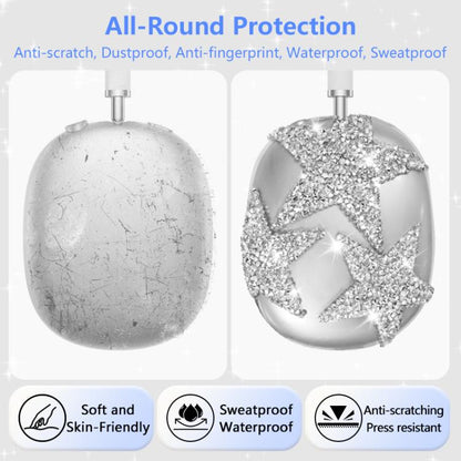 3 in 1 Diamond Star Headphones Silicone Protective Case, For Apple AirPods Max