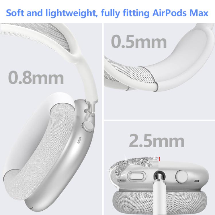3 in 1 Diamond Star Headphones Silicone Protective Case, For Apple AirPods Max