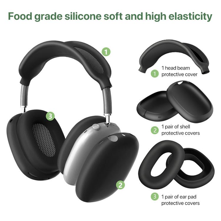 3 in 1 Headphones Silicone Protective Case, For Apple AirPods Max