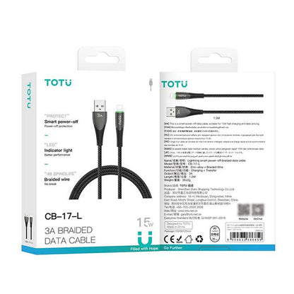 TOTU CB-17-L 15W USB to 8 Pin Smart Power-off Data Cable, CB-17-L
