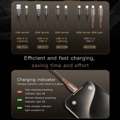 TOTU CB-17-L 15W USB to 8 Pin Smart Power-off Data Cable, CB-17-L