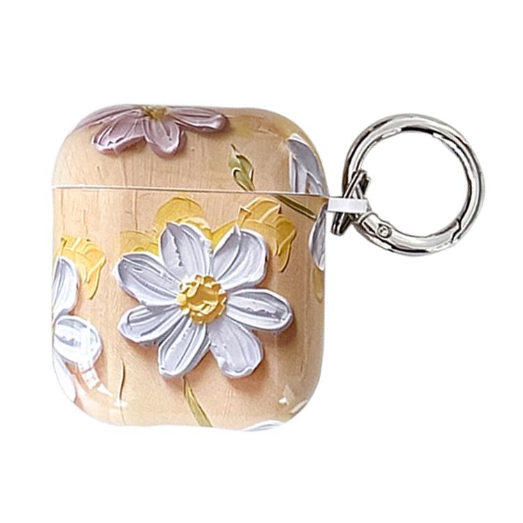 Oil Painting TPU Water Sticker Earphone Case, For AirPods 4, For AirPods Pro 2 / Pro, For AirPods...