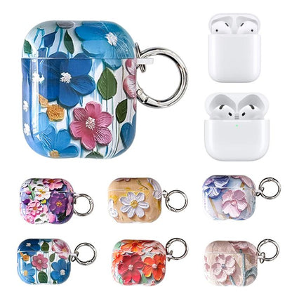 Oil Painting TPU Water Sticker Earphone Case, For AirPods 4, For AirPods Pro 2 / Pro, For AirPods...
