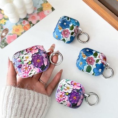 Oil Painting TPU Water Sticker Earphone Case, For AirPods 4, For AirPods Pro 2 / Pro, For AirPods...