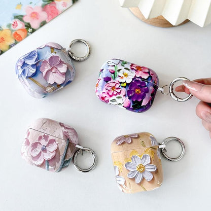 Oil Painting TPU Water Sticker Earphone Case, For AirPods 4, For AirPods Pro 2 / Pro, For AirPods...