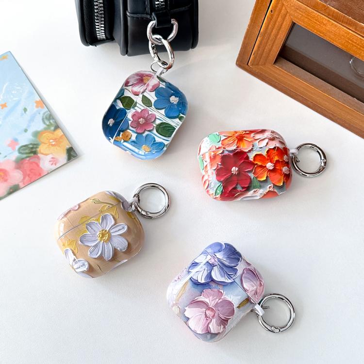 Oil Painting TPU Water Sticker Earphone Case, For AirPods 4, For AirPods Pro 2 / Pro, For AirPods...