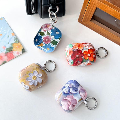 Oil Painting TPU Water Sticker Earphone Case, For AirPods 4, For AirPods Pro 2 / Pro, For AirPods...