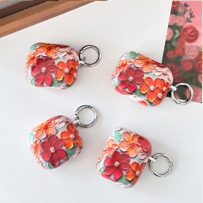 Oil Painting TPU Water Sticker Earphone Case, For AirPods 4, For AirPods Pro 2 / Pro, For AirPods...