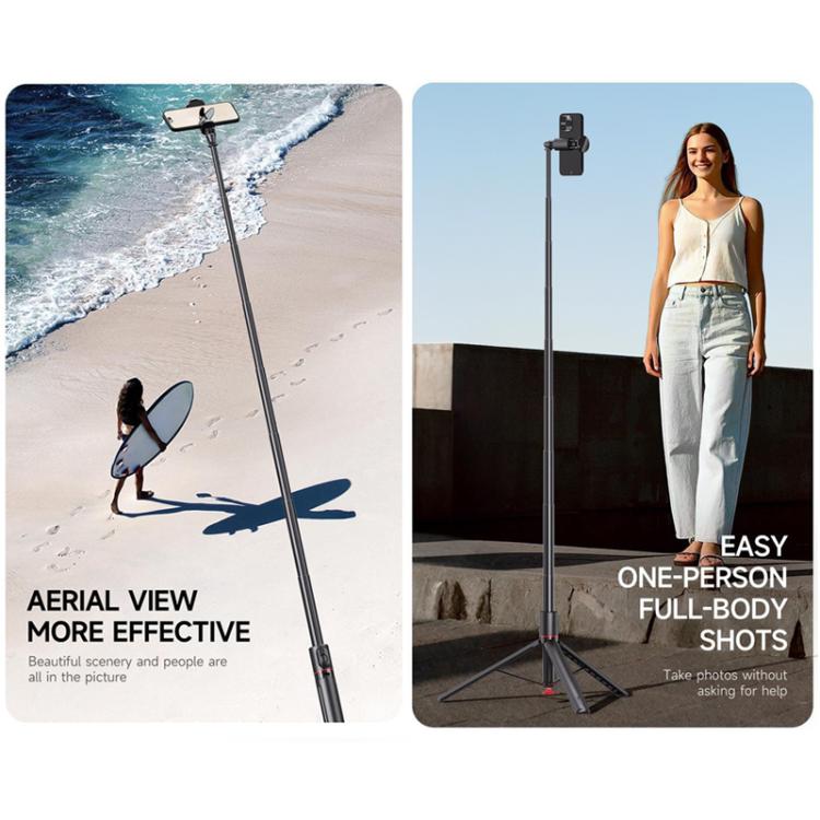 TT01 1.77m All-in-one Auto Pop Open Tripod Magnetic Remote Selfie Stick