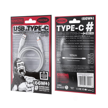 WK WDC-91a 66W USB to Type-C Silicone Data Cable, Length: 1m, WDC-91a