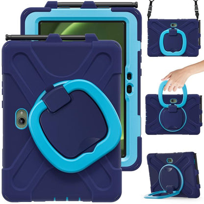 Silicone Hybrid PC Tablet Case with Holder & Shoulder Strap, For Samsung Galaxy Tab Active5 Pro��...