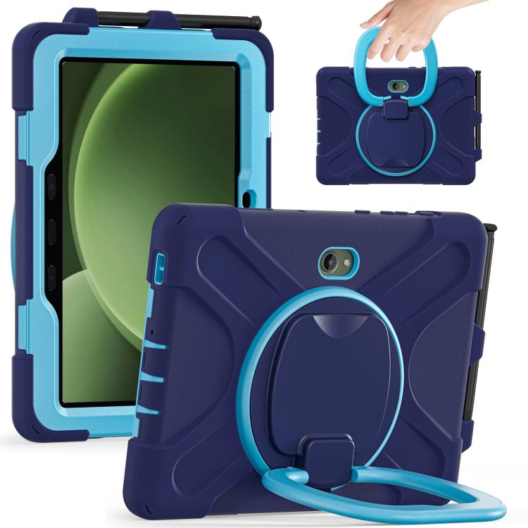 Silicone Hybrid PC Tablet Case with Holder & Shoulder Strap, For Samsung Galaxy Tab Active5 Pro��...