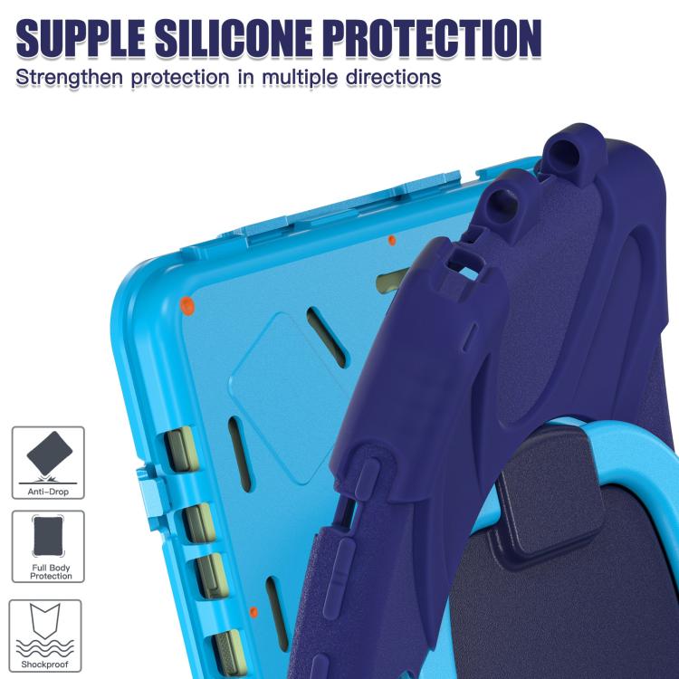 Silicone Hybrid PC Tablet Case with Holder & Shoulder Strap, For Samsung Galaxy Tab Active5 Pro��...