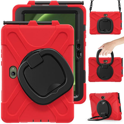 Silicone Hybrid PC Tablet Case with Holder & Shoulder Strap, For Samsung Galaxy Tab Active5 Pro��...