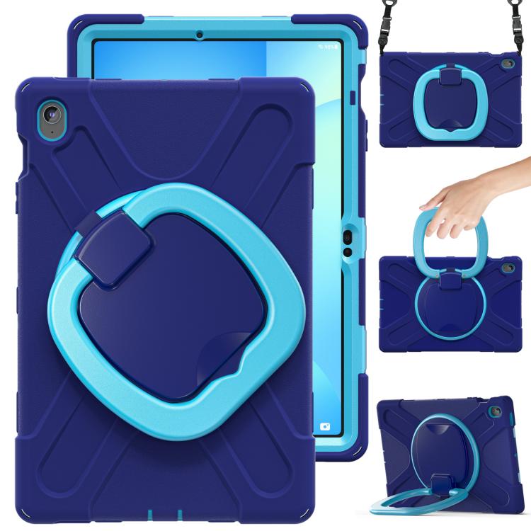 Silicone Hybrid PC Tablet Case with Holder & Shoulder Strap, For Samsung Galaxy Tab Active5 Pro��...