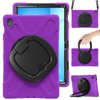 Silicone Hybrid PC Tablet Case with Holder & Shoulder Strap, For Samsung Galaxy Tab Active5 Pro��...