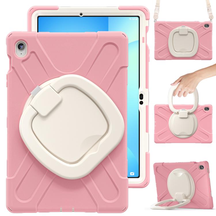 Silicone Hybrid PC Tablet Case with Holder & Shoulder Strap, For Samsung Galaxy Tab Active5 Pro��...