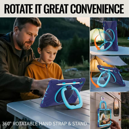 Silicone Hybrid PC Tablet Case with Holder & Shoulder Strap