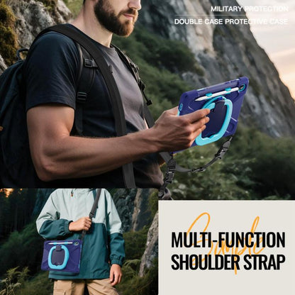 Silicone Hybrid PC Tablet Case with Holder & Shoulder Strap