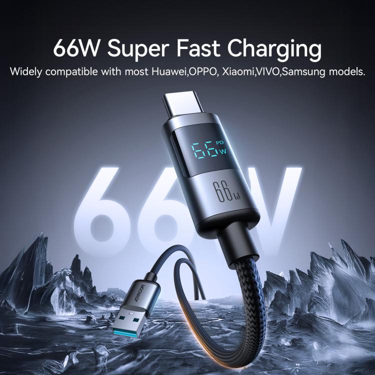 JOYROOM S-A16 Pro Prism Series 66W Digital Display USB to Type-C Fast Charging Data Cable, Length...
