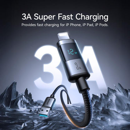 JOYROOM S-A16 Pro Prism Series 3A Digital Display USB to 8 Pin Fast Charging Data Cable, Length: ...
