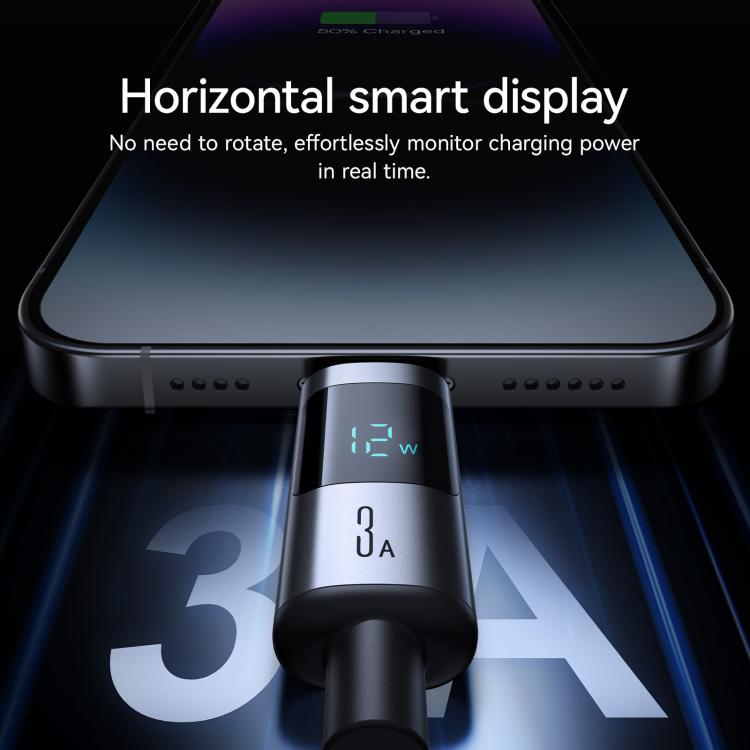 JOYROOM S-A16 Pro Prism Series 3A Digital Display USB to 8 Pin Fast Charging Data Cable, Length: ...