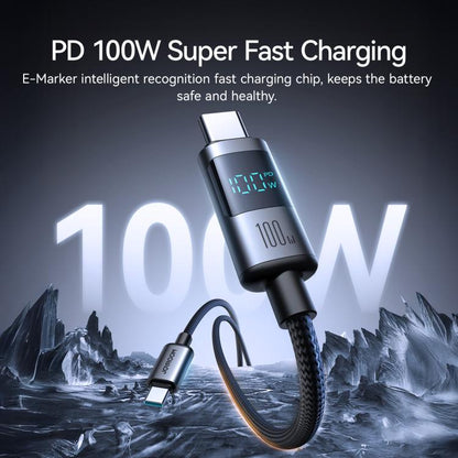 JOYROOM S-A16 Pro Prism Series 100W Digital Display Type-C Fast Charging Data Cable, Length: 1.2m...