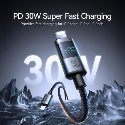 JOYROOM S-A16 Pro Prism Series 30W Digital Display Type-C to 8 Pin Fast Charging Data Cable, Leng...