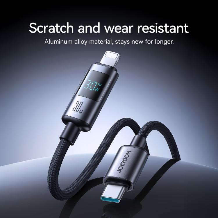 JOYROOM S-A16 Pro Prism Series 30W Digital Display Type-C to 8 Pin Fast Charging Data Cable, Leng...