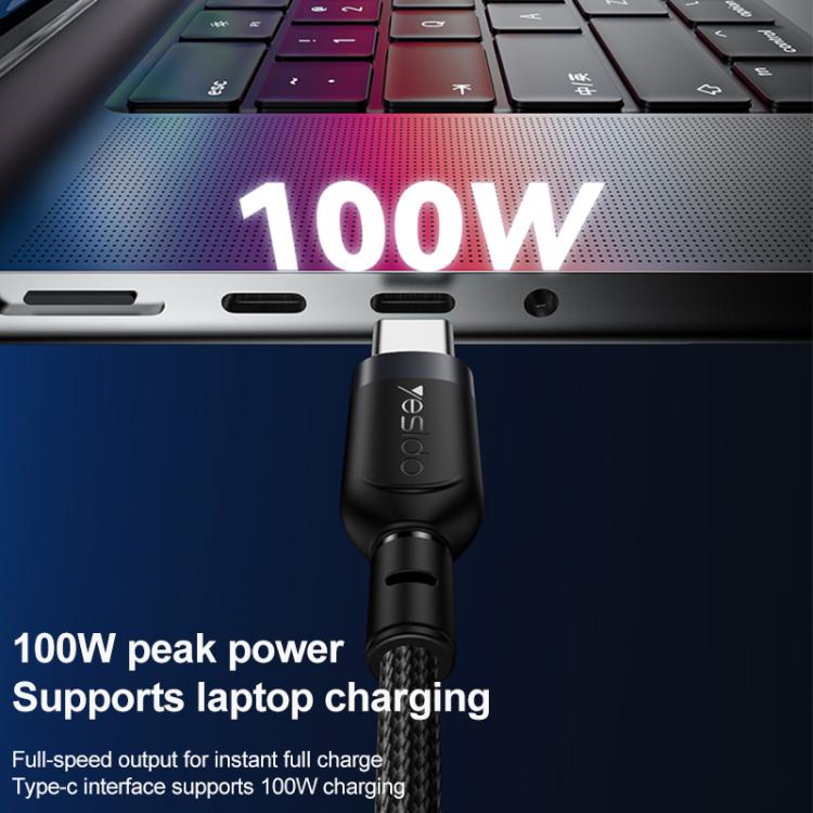 Yesido CA92 100W 5A USB-C / Type-C to Dual Type-C 2 in 1 Charging Cable