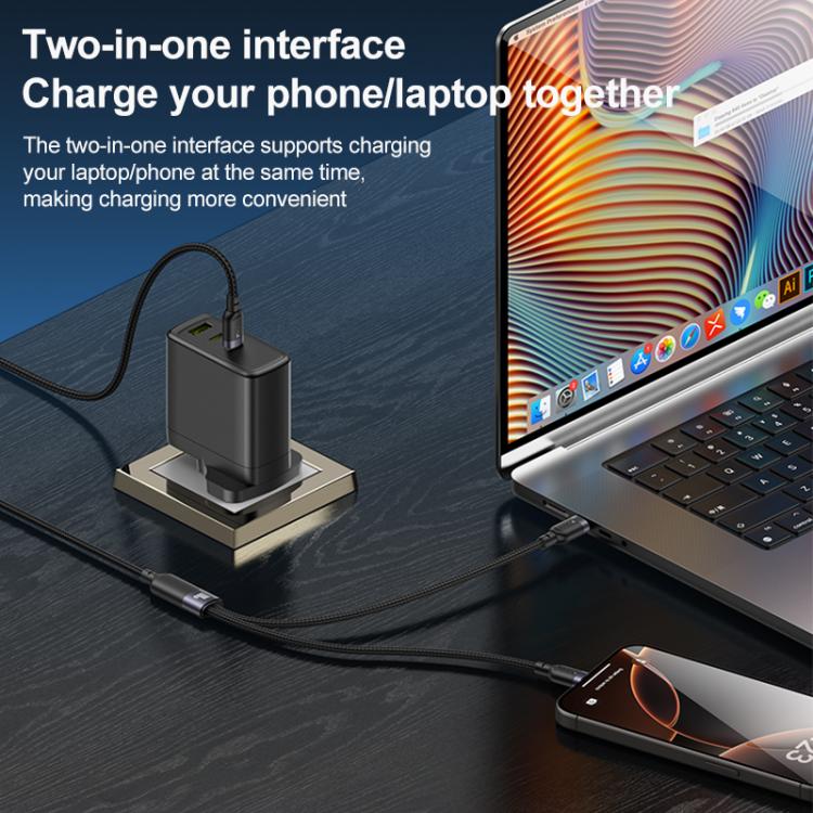 Yesido CA92 100W 5A USB-C / Type-C to Dual Type-C 2 in 1 Charging Cable