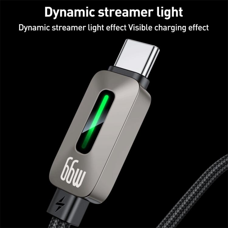 Yesido CA137C 66W USB to Type-C Streamer Light Data Cable, Length: 1.2m