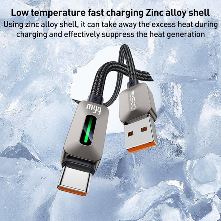 Yesido CA137C 66W USB to Type-C Streamer Light Data Cable, Length: 1.2m