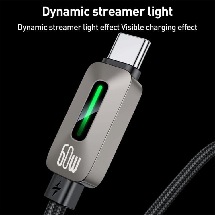 Yesido CA198 60W Type-C to Type-C Streamer Light Data Cable, Length: 1.2m