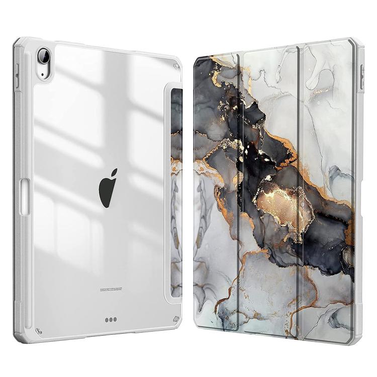 Marble Pattern Crystal Acrylic Smart Tablet Leather Case with Pen Slot