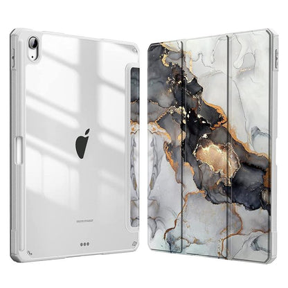 Marble Pattern Crystal Acrylic Smart Tablet Leather Case with Pen Slot