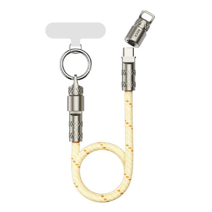 ROCK R15 Type-C to Type-C 60W Phone Lanyard Fast Charging Zinc Alloy Data Cable